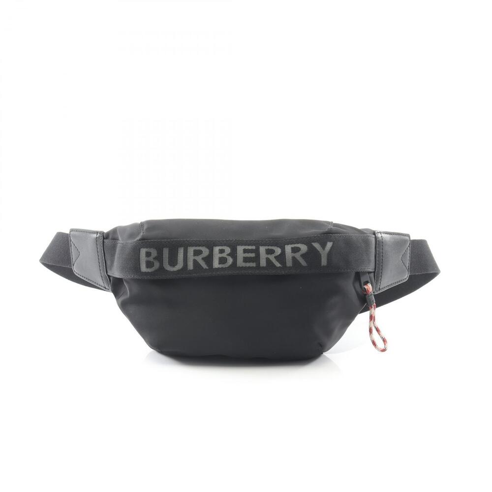 Burberry Sony Bum Bag logo ECONYL nylon leather waist black